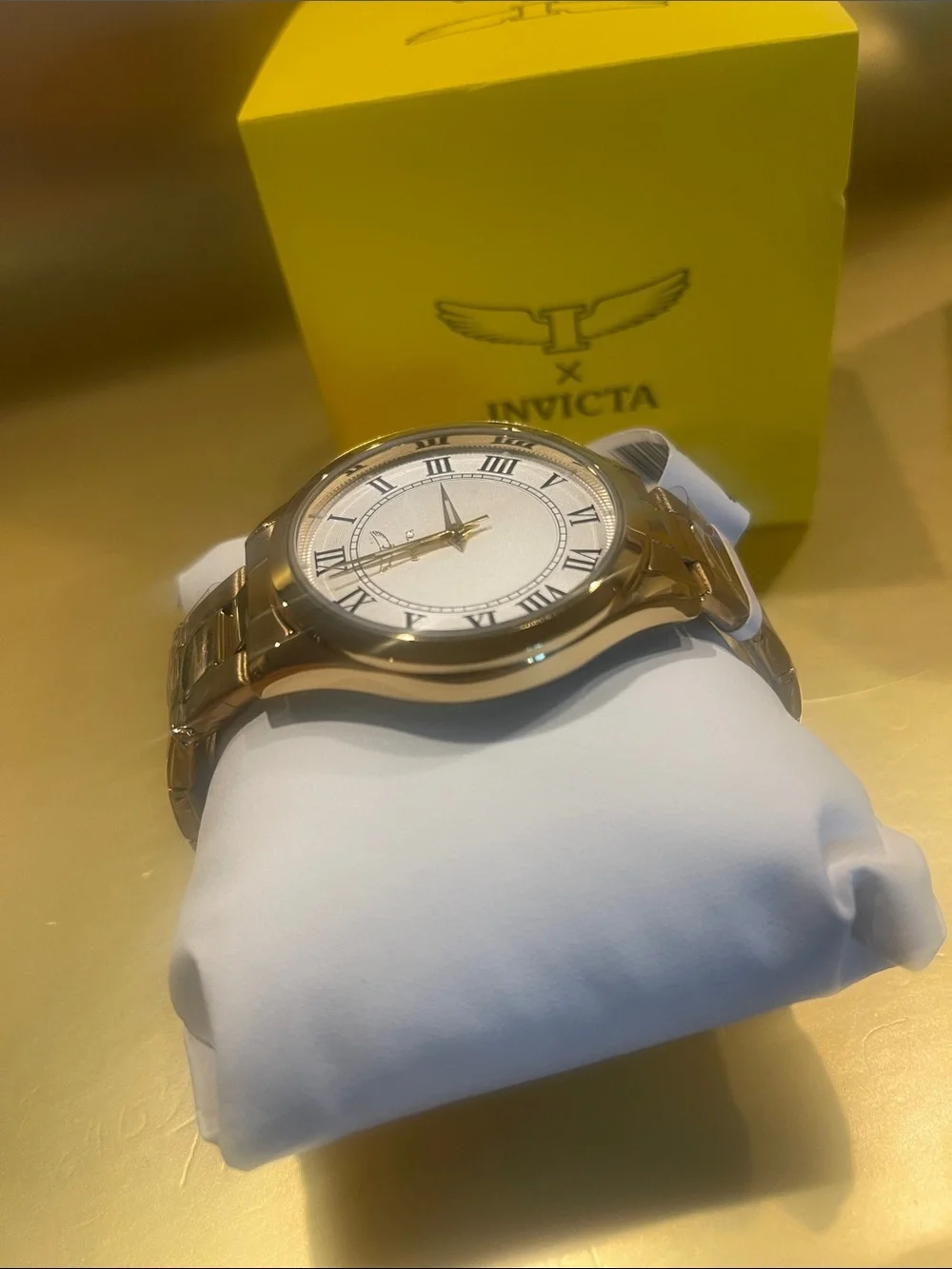 Invicta Men’s Gold-Tone Watch 69884 Silver Dial Roman Numerals Classic